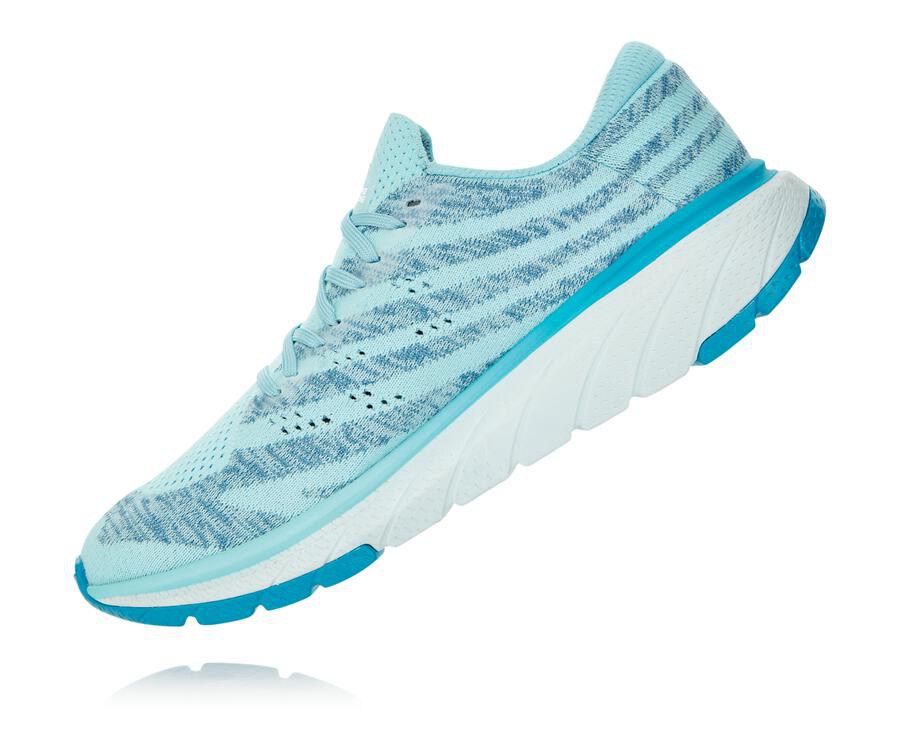 Walking Shoes Womens - Hoka One One Cavu 3 - Blue - YJWFEKB-87